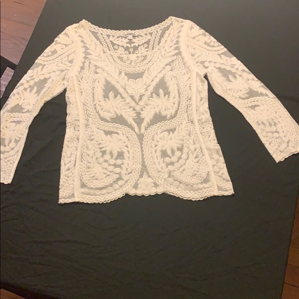 Express lace long sleeve top